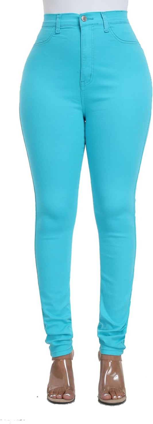 Women'S Hight Waisted Stretch Skinny Jeans Denim Pants