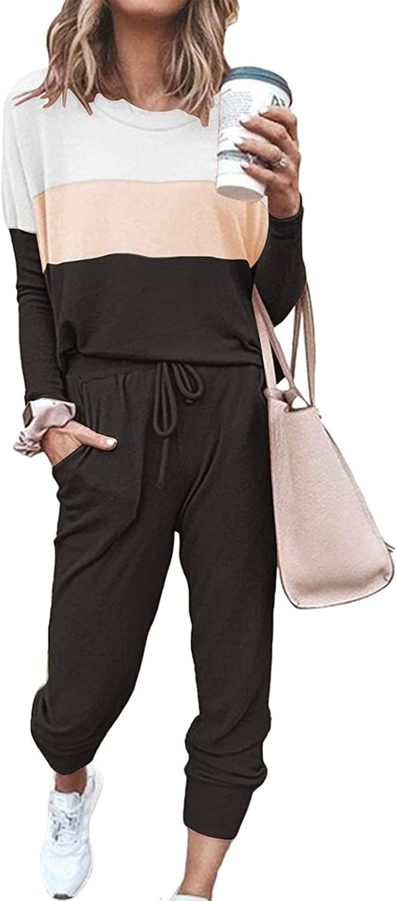 Lounge Sets for Women Sweatsuits Sets Two Piece Outfit Long Sleeve Pant Workout Athletic Tracksuits