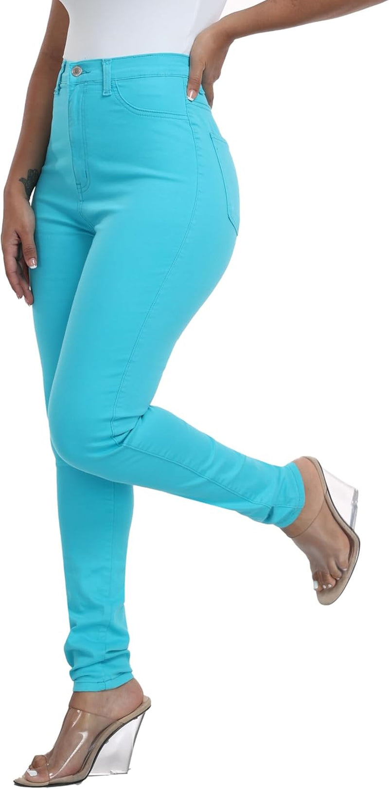 Women'S Hight Waisted Stretch Skinny Jeans Denim Pants