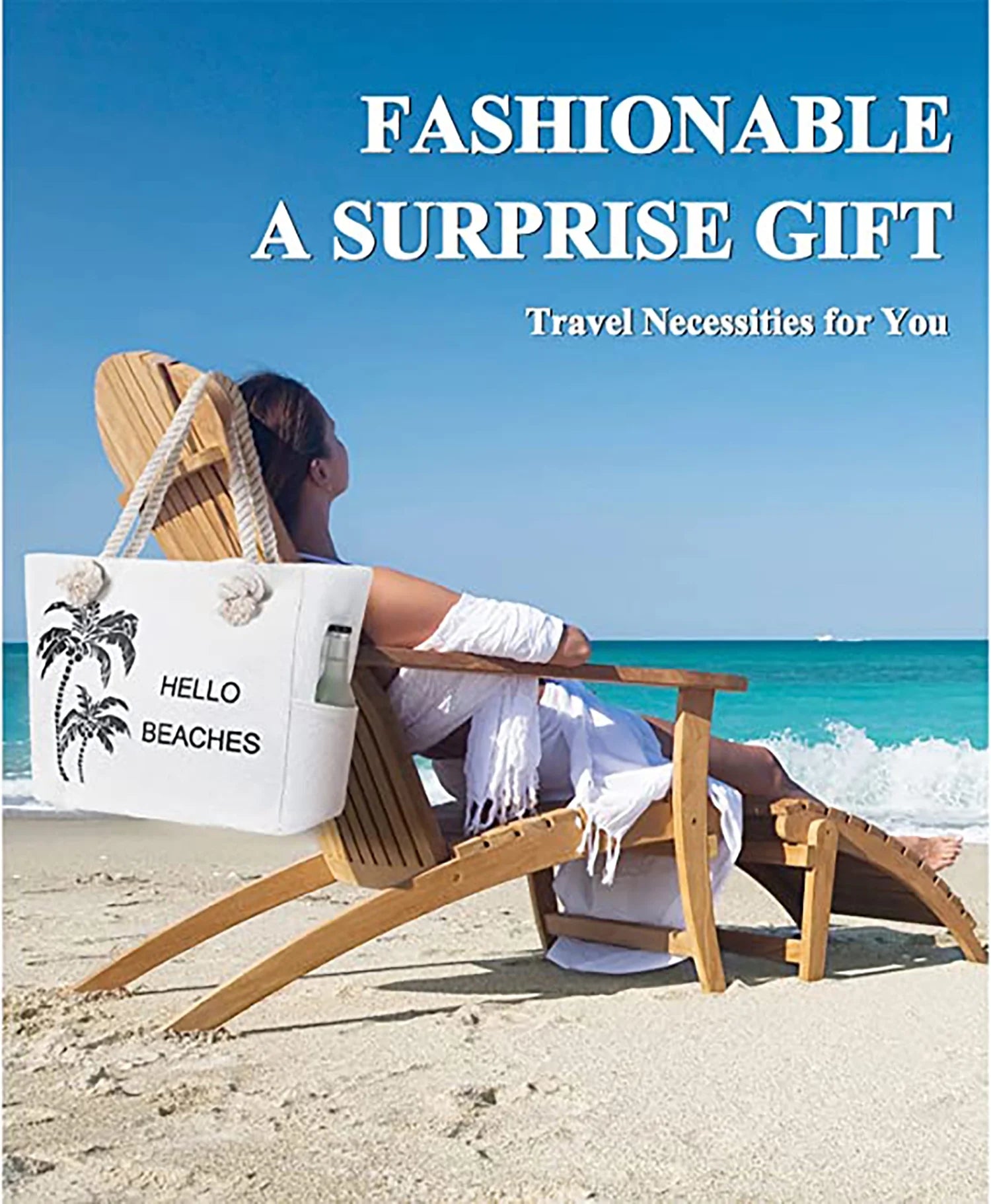 Women Large Beach Tote Bag with Inner Pockets , Waterproof Sandproof Handmade Canvas Tote Bags Zip Closure for Travel Vacation Essentials Gifts , Summer Cruise Pool Shoulder Crossbody Handbag