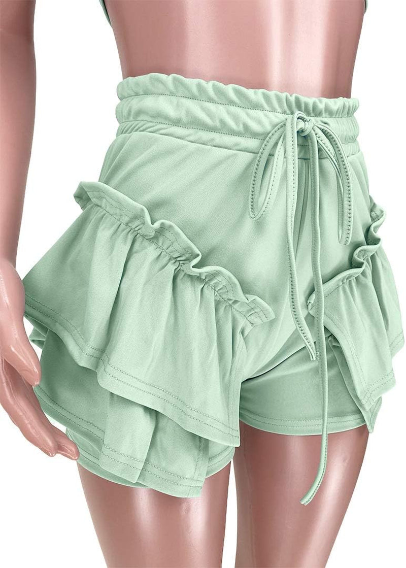 Women'S Sexy Two Piece Outfits Solid Sleeveless Crop Top Short Pants Sets Bodycon Romper Streetwear Yellow XL