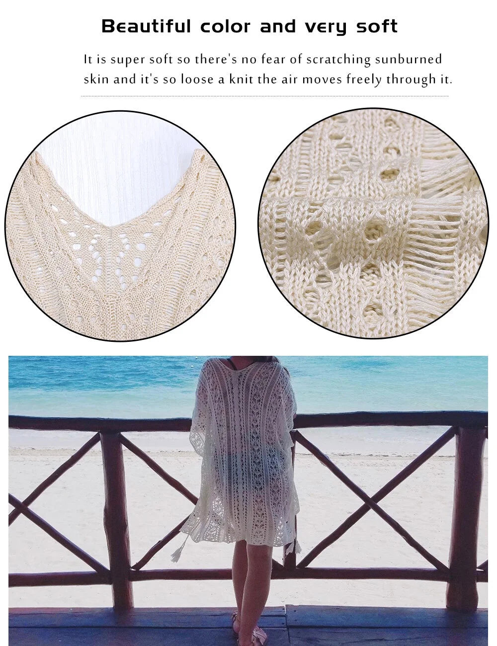 Swimsuit Cover up for Women Summer Sexy Hollow Out Seethrough Crochet Bathing Suit Cover up Swimwear Beach Cover up with Tassel