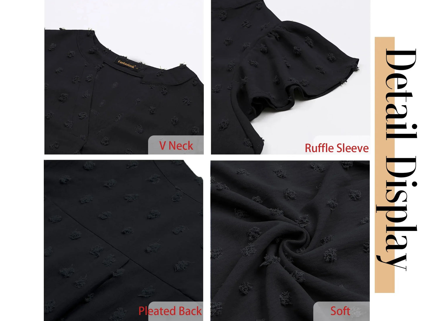 Blouses for Women Dressy V Neck Ruffle Sleeve Summer Tops Casual Flowy Shirts